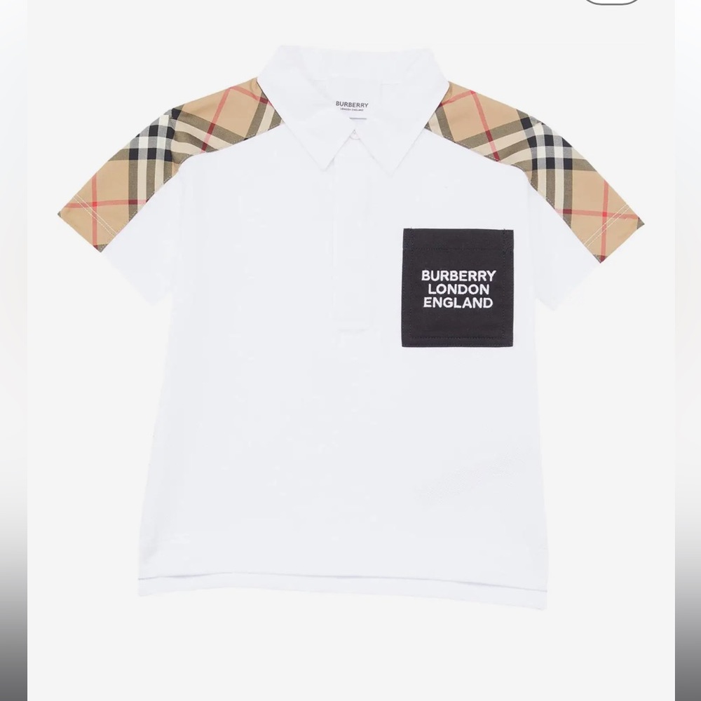 Burberry Kids Boys Johnathan Check Polo
Shirt